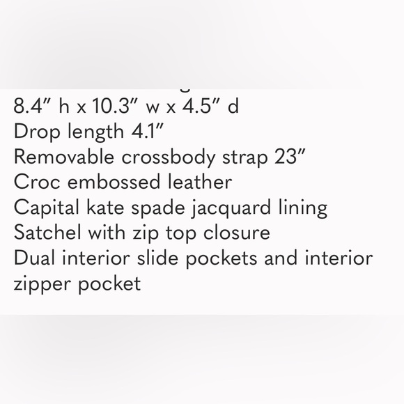 Kate Spade Gray Croc-Embossed Satchel with Gold Hardware  NWOT - Picture 14 of 14